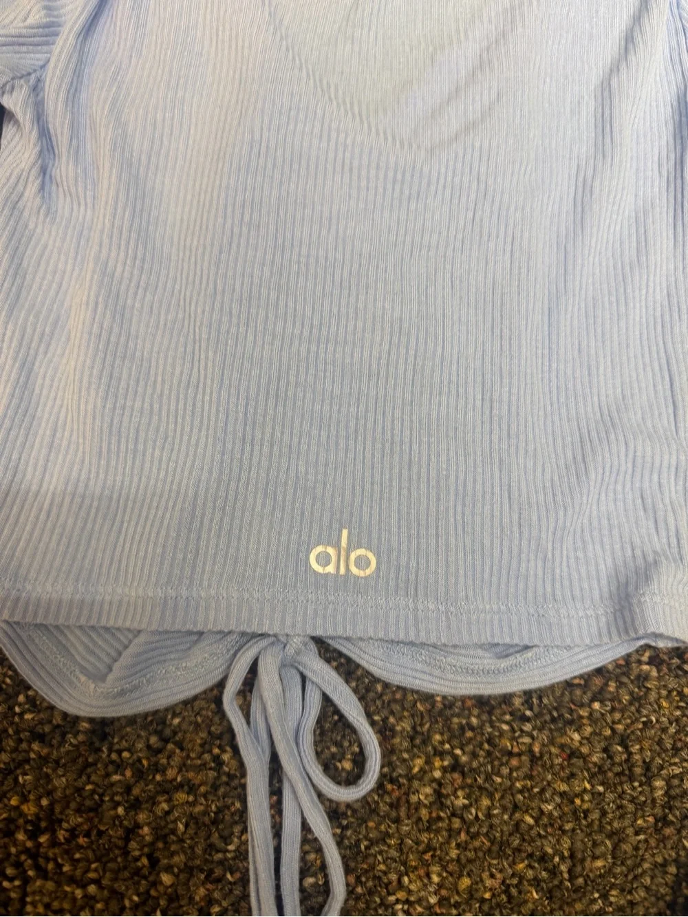 Alo yoga Long-Sleeve Cinched Rib-Knit Crop Top